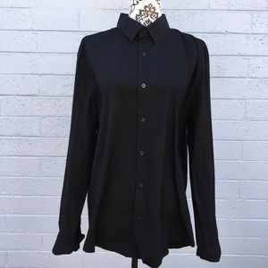 Express 1MX Fitted Black Dress Shirt